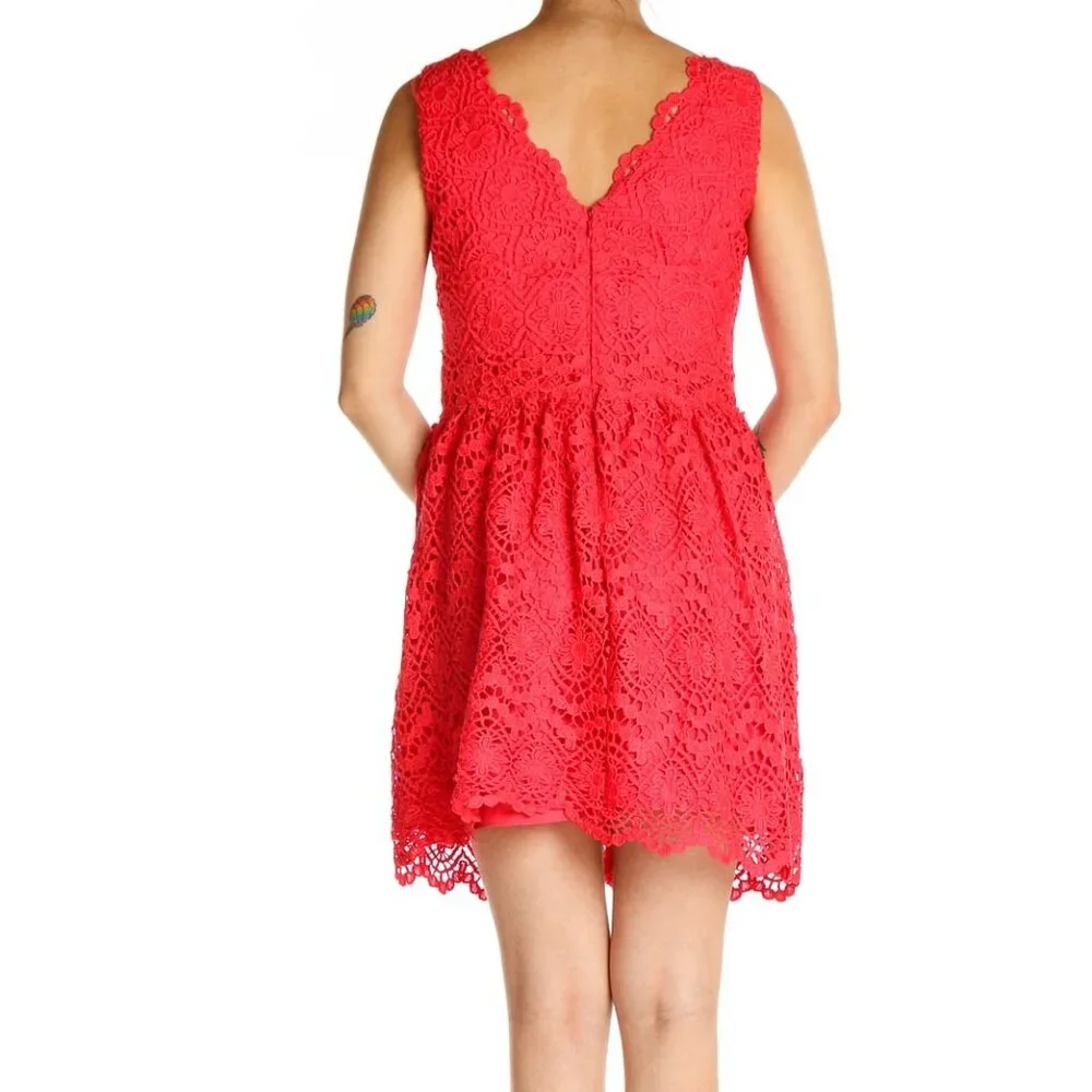 Adrianna papell Pink Lace Bohemian Fit & Flare Dress - Picture 3 of 3